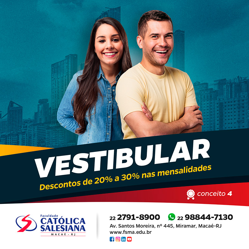 Católica Salesiana abre inscrição para o Vestibular 2020.1